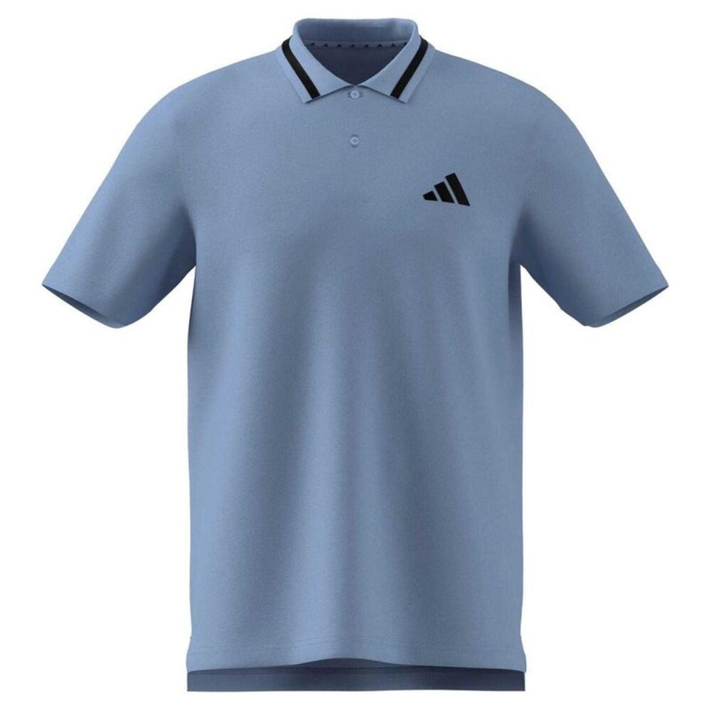 Adidas Mens 3 Stripes Cotton Polo Shirt / Glow/Blue